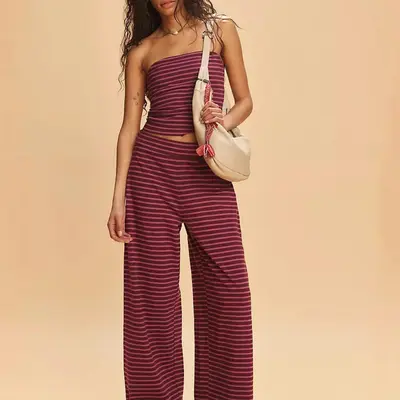 Outfit Ideas Striped Wide Leg Pants Outfits Striped Jeans Outfit Ideas