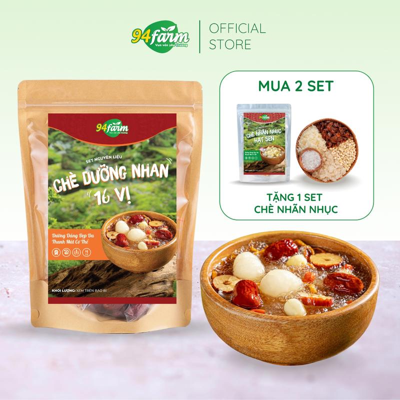 [SET 600g 16 VỊ] Set chè dưỡng nhan 600g 16 vị topping Nấu 25-35 chén 94farm Nước Trà Tea