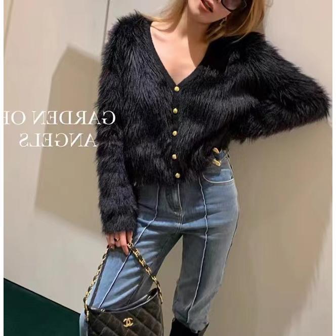 Korean Style Pink Sweater Jacket Mohair Knitwear Loose Knit Cardigan croptop Knitted Sweater 1