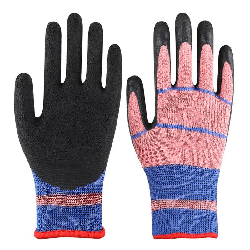 Product Introduction of Latex Labor Protection Gloves Half-hang Dipped Elastic Gloves Women's Thick Wear-resistant Labor Protection Gloves 12