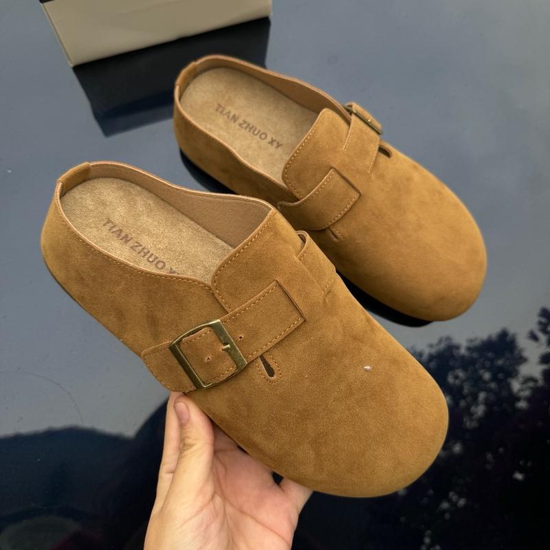 Sục da lộn khuy vuông đế bệt 2cm hot hit