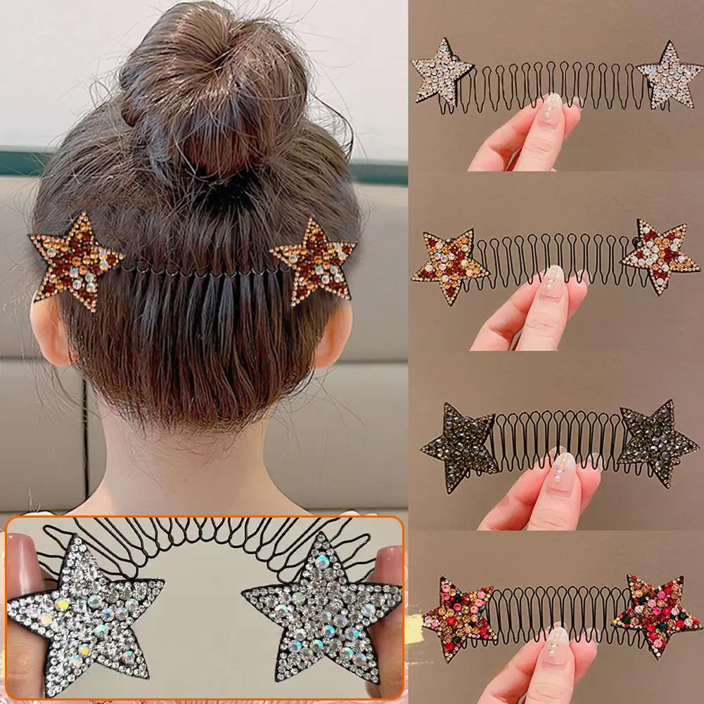 Kẹp Tóc Lược Chèn Ngôi Sao, Dụng Cụ Phân Loại Tóc Con, Phụ Kiện Cài Tóc Sau Đầu Cho Nữ, Lược Thìa Cua