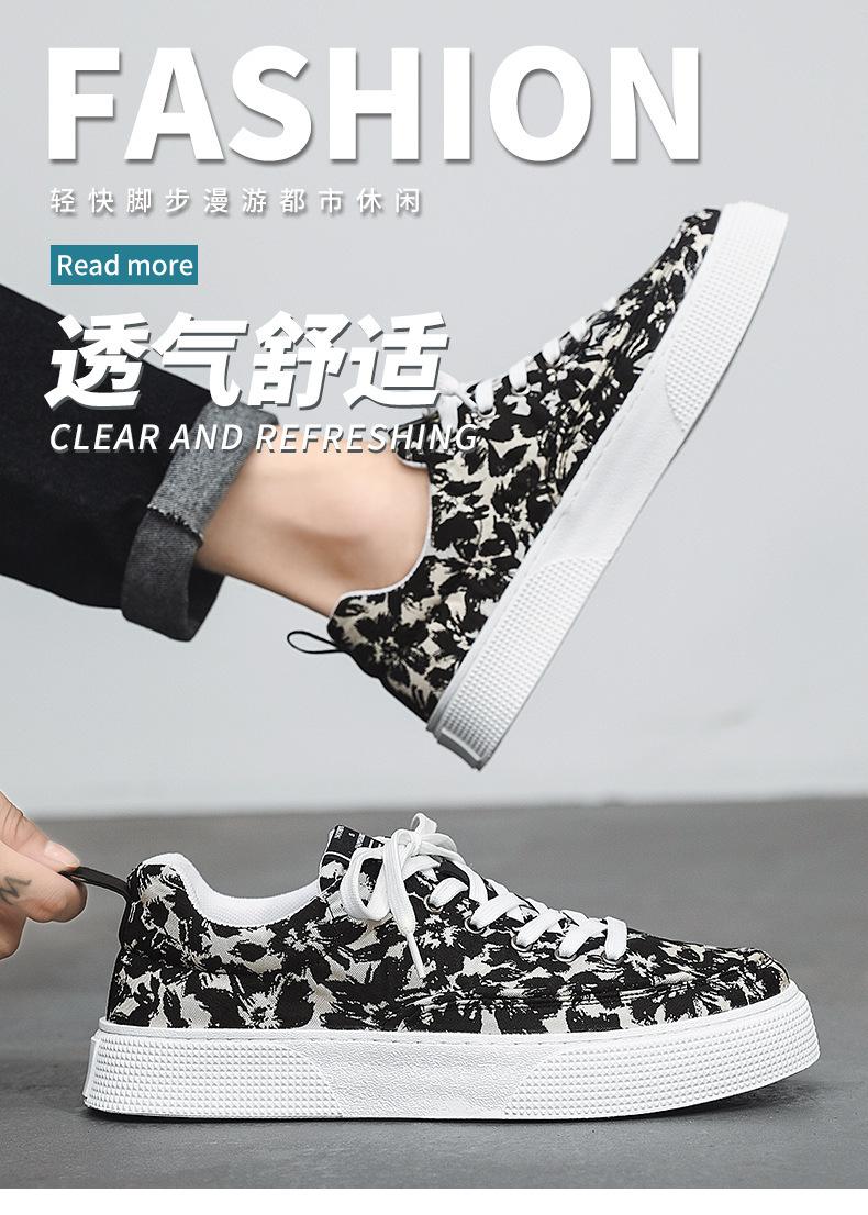 Product Introduction of Giày Thường Ngày Cho Nam, Phong Cách Hàn Quốc, Hợp Xu hướng, Tăng Chiều Cao, Giày Vải In Hình, Thời Trang, Thoải Mái, Giày Thể Thao Đế Dày, Hàng Mới Về Cho Mùa Lò Xo, 20242024 1