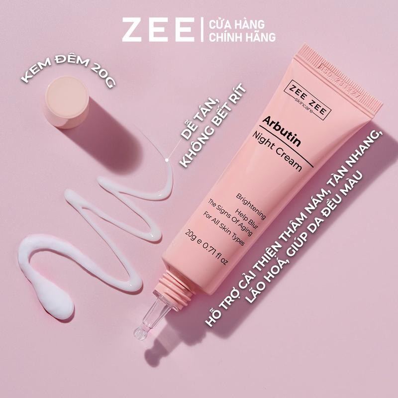 Kem dưỡng sáng da hỗ trợ mờ thâm sạm ban đêm Arbutin 20g - ZEE ZEE Skincare