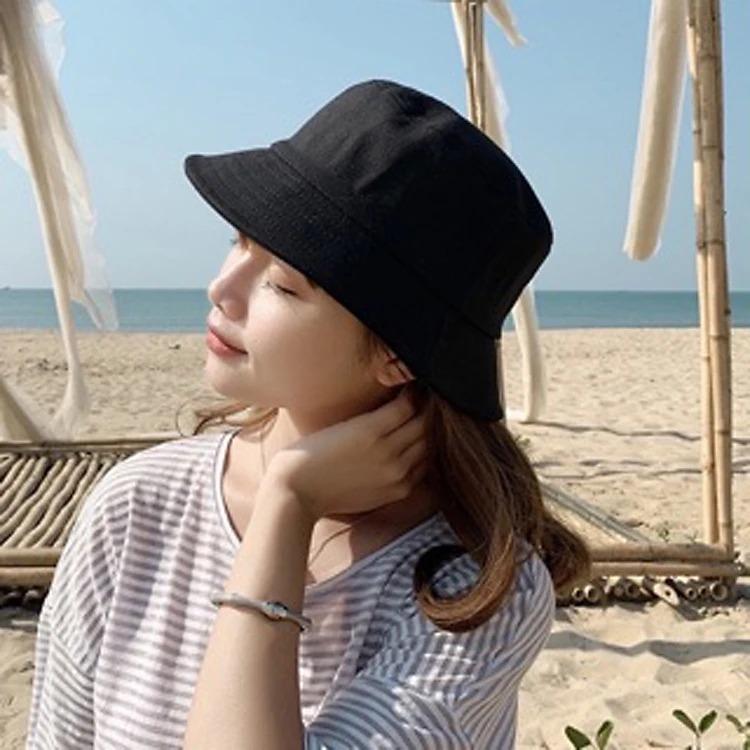  Nón bucket trơn đơn giản dễ phối đồ chất liệu vải cotton mềm mại vành rộng 6.5cm chống nắng tốt - Nhiều màu  Hat Mũ Nữ Hoa 