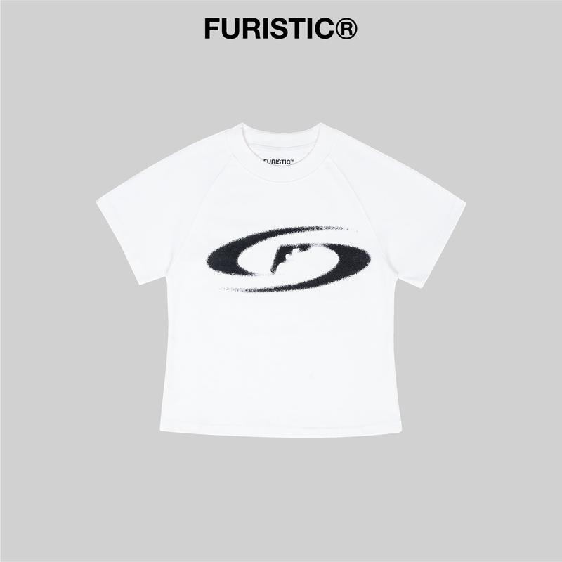 Áo thun nữ baby tee kiểu raglan 100% cotton / WOMEN-FURISTIC SPRAY LOGO TSHIRT 0