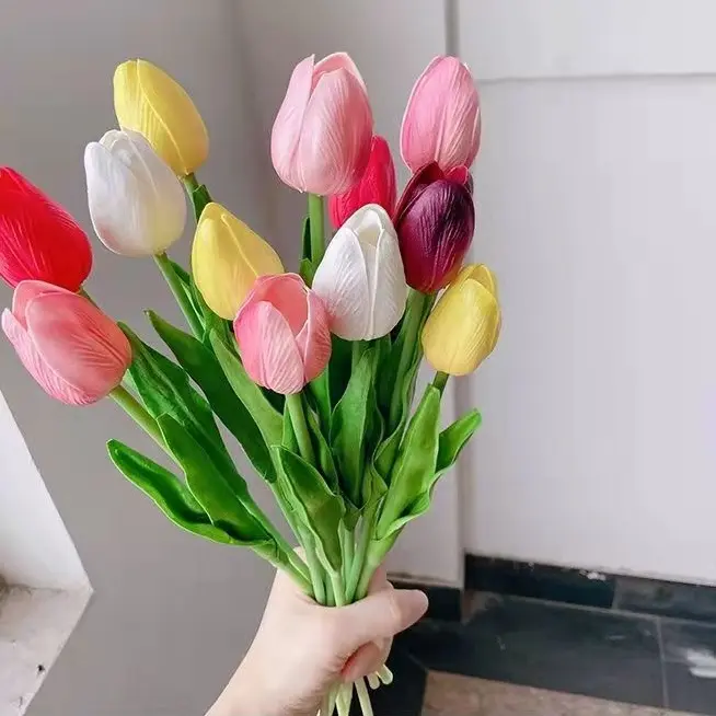 < Preferred No 1 >1 Pcs Artificial Tulip Home Decor Fake Flower Photography Background Valentine's Day Decoration Gift