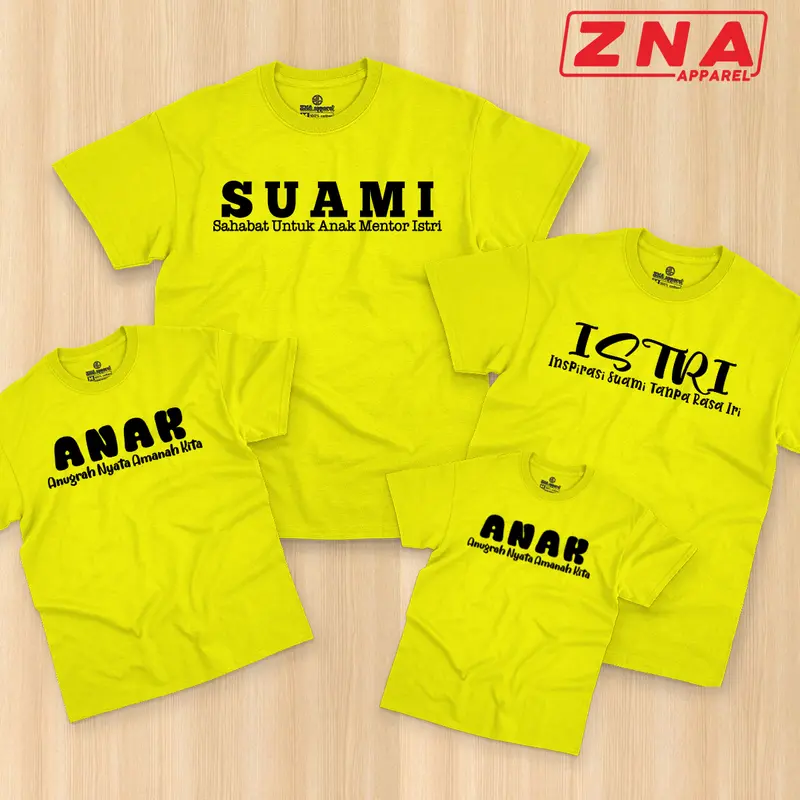 Kaos Couple Keluarga Suami Istri Anak | Baju Atasan Pasangan Ayah Ibu Anak Bahan Katun Combed 30s 5