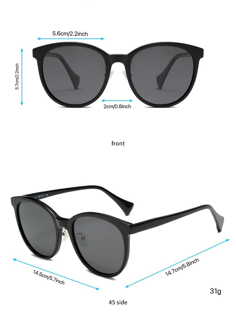 Product Introduction of Unisex Simple Style Tinted Lens Sunglasses, Trendy Casual Round Frame Sunglasses for Everyday Use, Fashion Accessories for Outdoor Activities 1