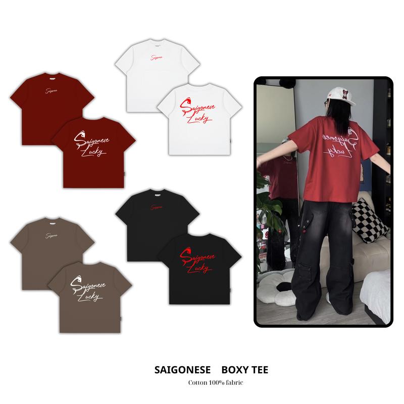 [XẢ KHO] Áo Thun Oversize SAIGONESE Snake Lucky  Form Rộng Unisex Nam Nữ Menswear Cotton