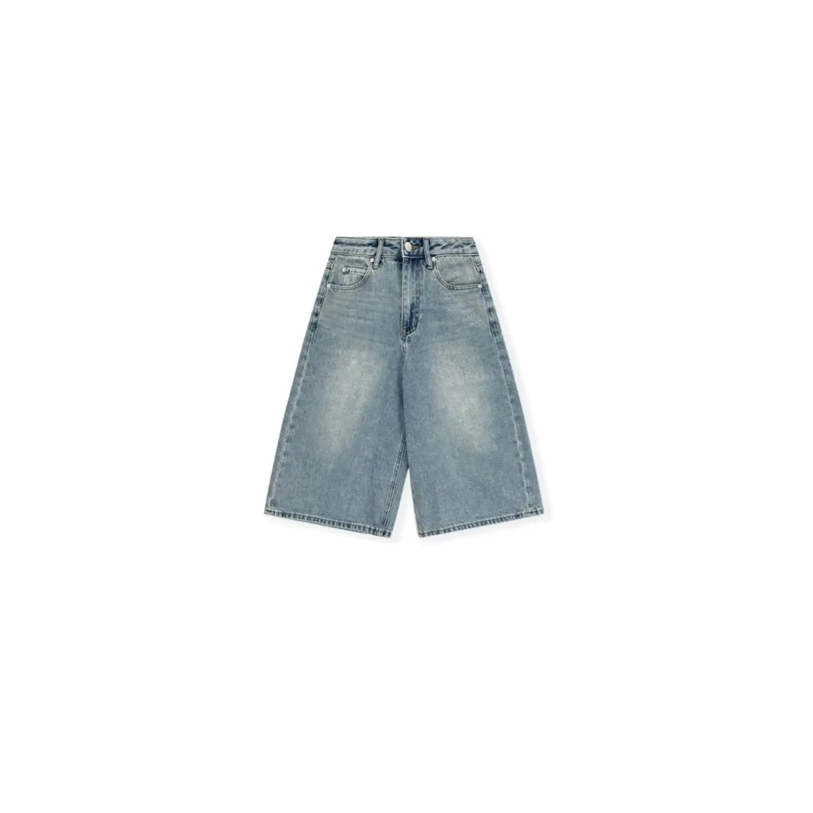 Straight-Leg Versatile Denim Shorts