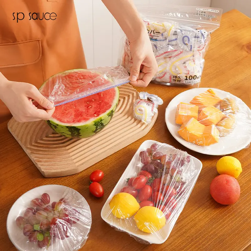 HARGA PROMO!! - [100Pcs] Plastik Pelindung Makanan Cover Food Shower Cap 5