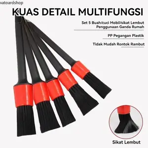 Set 5 Pcs Kuas Cuci Mobil Motor Sikat Serbaguna untuk Pembersih Interior AC Ventilasi Celah Dasbor Aksesoris Detailing Mobil Motor Perawatan Mudah Digunakan