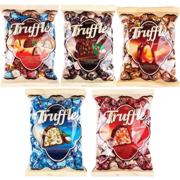 Coklat Arab Turki Elvan Truffle Chocolate Assortment Caramel Hazelnut Coconut Strawberry 400gr