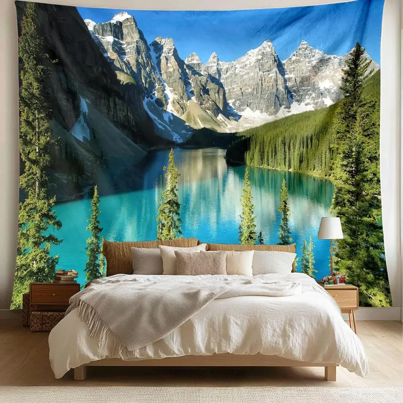 Landscape Pattern Tapestry, Nature Landscape Tapestry, Wall Hanging Tapestry, Wall Art for Home Living Room Bedroom Office Decoration 6