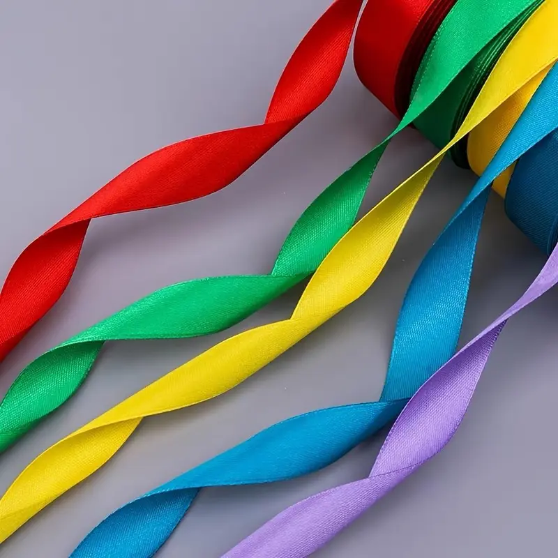 Solid Color Satin Ribbon, 1 Count 25 Yards Colorful Ribbon, DIY Decorative Ribbon for Wedding Birthday Party 5
