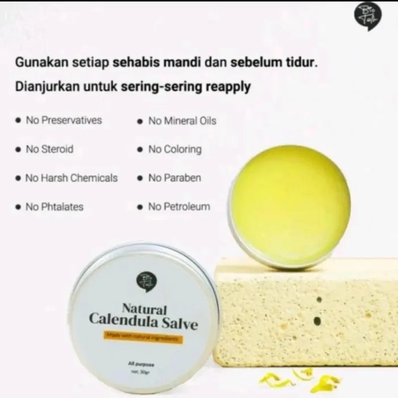 BỊO TALK NATURAL CALENDULA SALVE FOR ECZEMA BEKAS LUKA BIO TALK BPOM 1