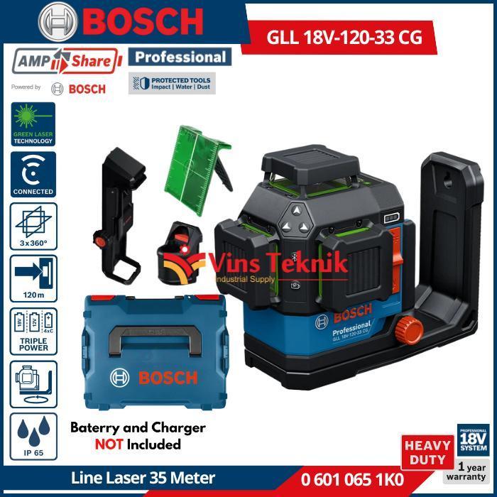 Gambar BOSCH GLL 18V-120-33 CG Line Laser Professional 35M Laser Garis GLL18V-120-33CG dari Vins Teknik Bekasi Kota Bekasi Tokopedia