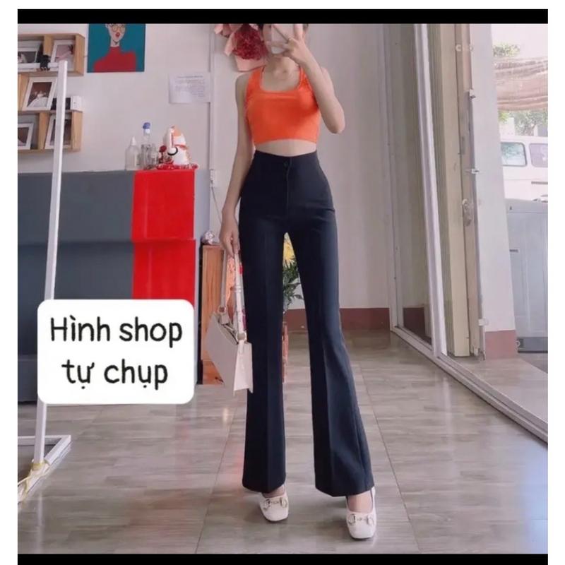 Quần loe cạp cao tôn dáng chất vải mềm mịn mẫu mới Pants Denim Women Ống Loe Ong 6