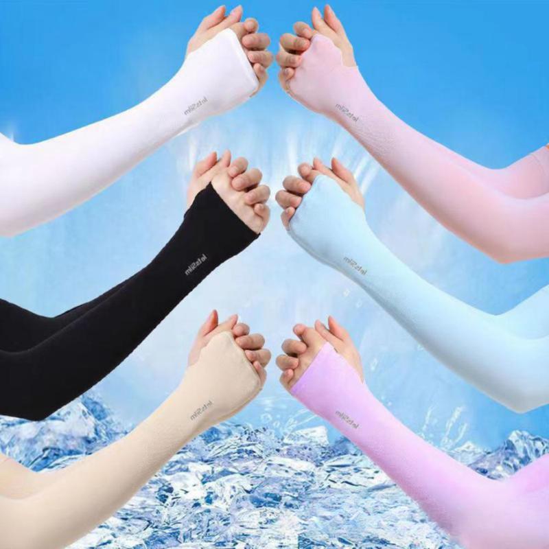 Găng Tay Dài, Chất Liệu Lụa Lạnh Dành Cho Thể Thao, Đạp Xe, Đi Bộ Đường Dài, Câu Cá, Tắm Nắng, Ngoài Trời, Thời Trang, Làm Ấm Cánh Tay, Chống Nắng, Chống Tia Cực Tím, Che Bảo Vệ Tay 5