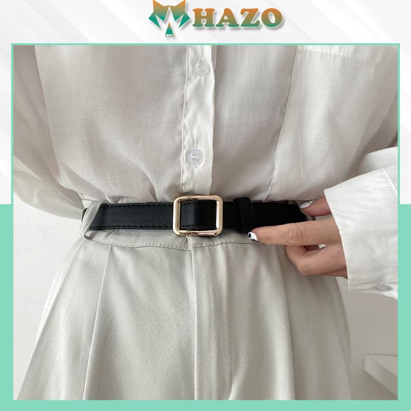 Thắt lưng nữ thời trang PK509 dây nịt nữ khóa chữ nhật không lỗ 2.3cm dây nịt học sinh sinh viên phong cách Hàn Quốc