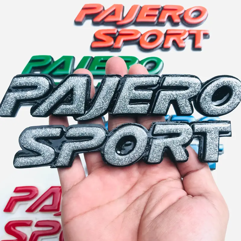 EMBLEM MOBIL PAJERO SPORT TERBARU 3D TIMBUL VARIASI AKSESORIS EKSTEROR Car Orange 5