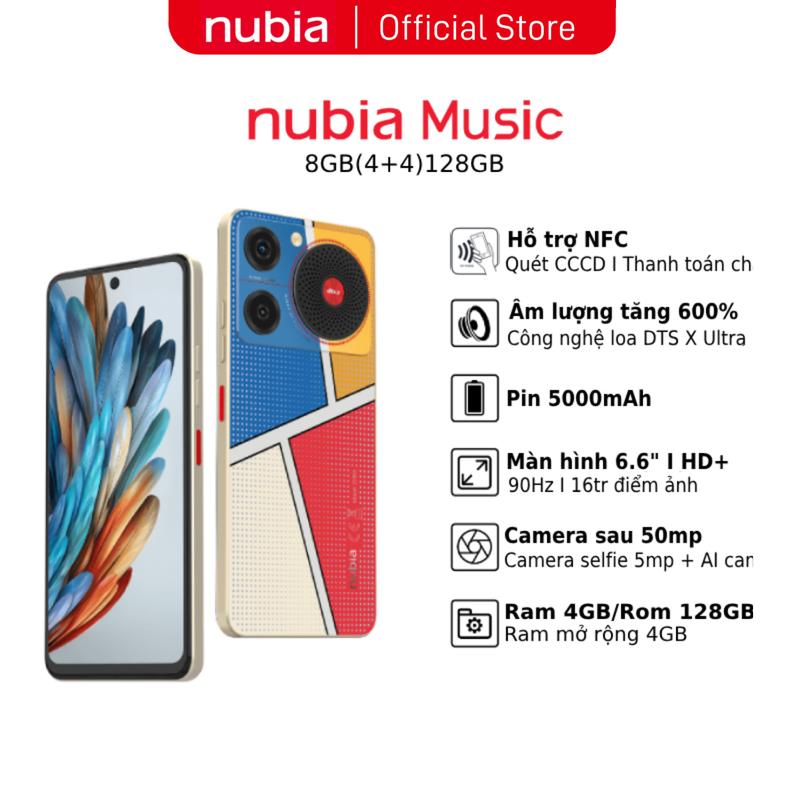 Điện thoại Nubia Music NFC 8(4+4)/128GB | 6.6" HD+ 90Hz | 2 Jack tai nghe - Hàng chính hãng