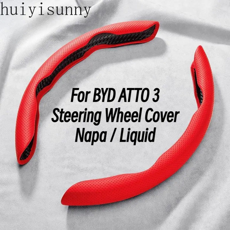 HYS For BYD Sealion 6 ATTO 3 Dolphin Seal Universal Steering Wheel Cover Colors for Choosing Liquid Silcon Gel & NappaTexture