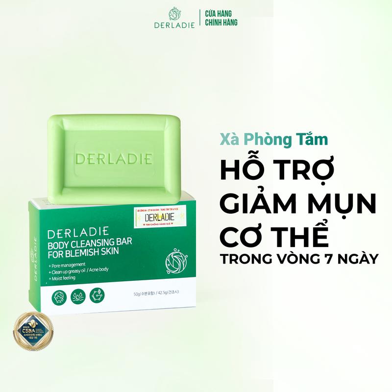 (Live) Xà Phòng Hỗ Trợ Giảm Mụn Cơ Thể Derladie Body Cleansing Bar For Blemish Skin 50g