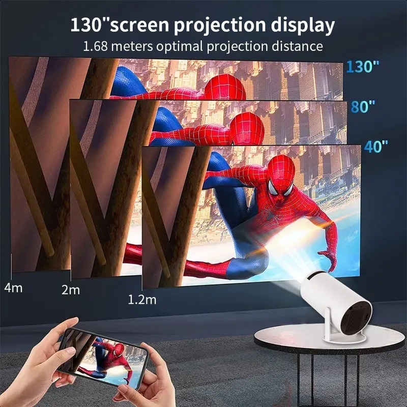 【Việt Nam】Máy chiếu HY300 4K Android 11 WiFi6 Double 260Si Allwinner BT5.0 1080P 1280*720p rạp chiếu phim ngoài trời gia Projector 5