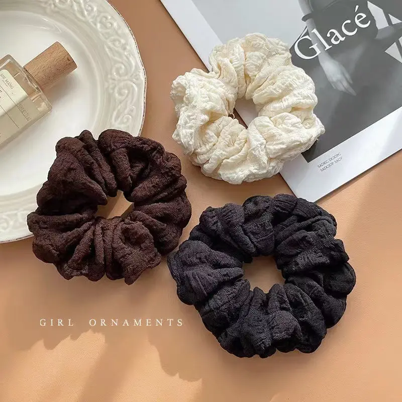 Dây Buộc Tóc Scrunchie Phồng, Phong Cách Cổ Điển Đơn Giản, Dây Buộc Tóc, Dây Buộc Tóc Nữ Kiểu Pháp, Đồ Trang Trí Tóc