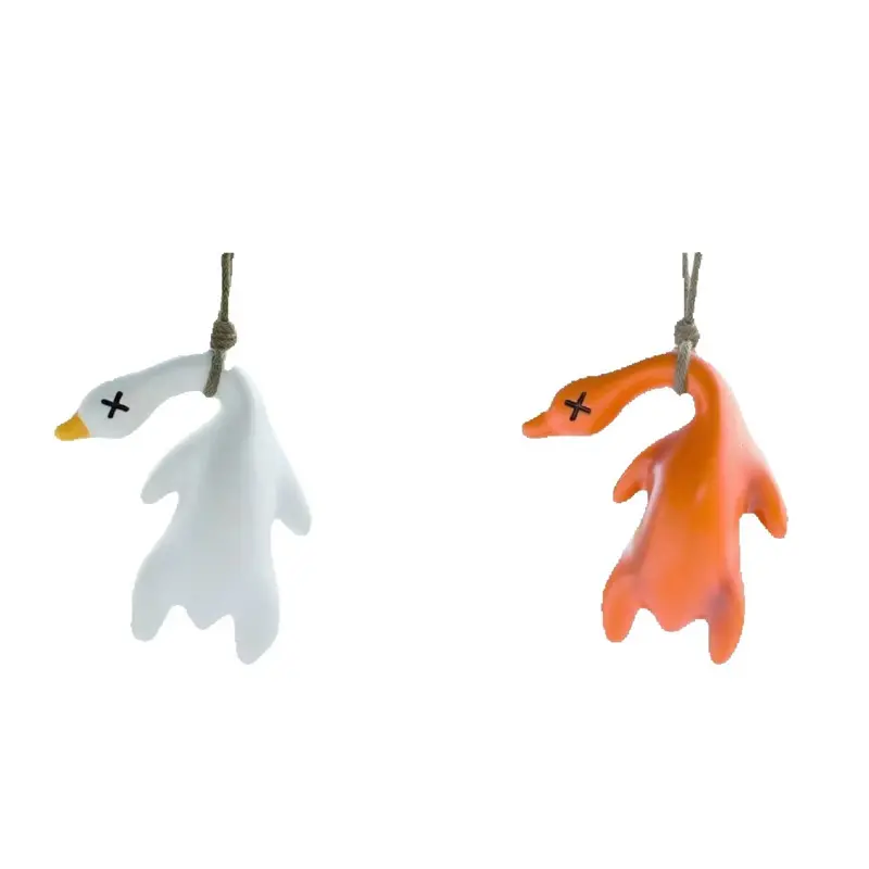 UV Color Changing Cute Roast Duck Car Interior Doll Creative Decoration Pendant
