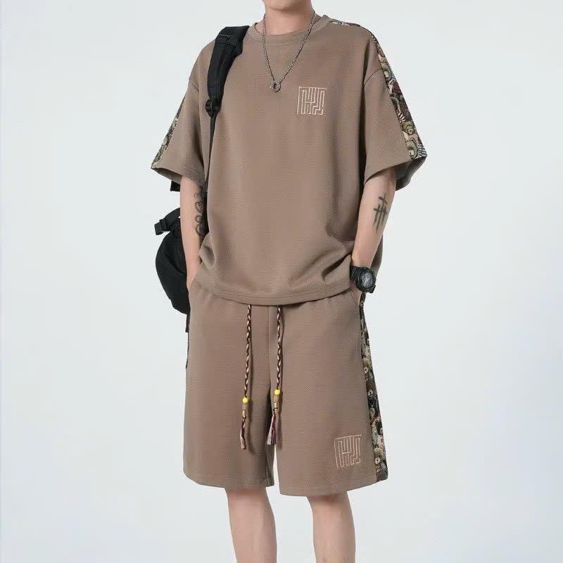 Bộ thể thao nam nữ Unisex vải tổ ong phối họa tiết 6 màu Trẻ chung năng động 2