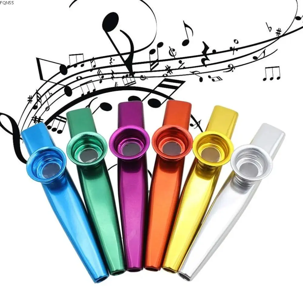FQN55 Performce Aluminium Alloy Metal Kazoo Learn Easily Detachable Diaphragm Mouth Kazoos Multi Colors Wear-resistant Musical Instruments Flutes Beginners