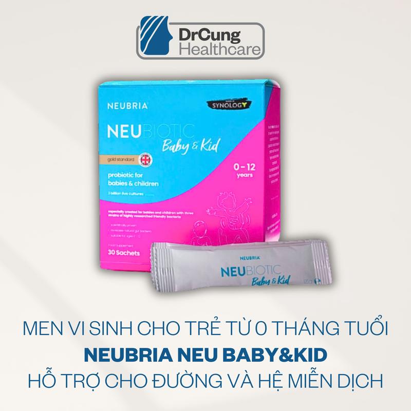 ID1  CHÍNH THỰC PHẨM BỔ SUNG NEUBIOTIC BABY AND KID CHO TRẺ NHỎ HỘP 30 GÓI - Men lợi khuẩn hỗ trợ bổ sung cho trẻ từ 0-12 tuổI ( Hàng chính hãng)