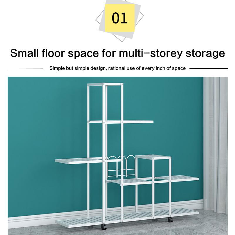 Product Introduction of COD 7 Tiers Blue White Iron Plant Rack Organiser   Display Shelf Plant Stand Indoor Outdoor Yard Garden Flower Stands Gift 41