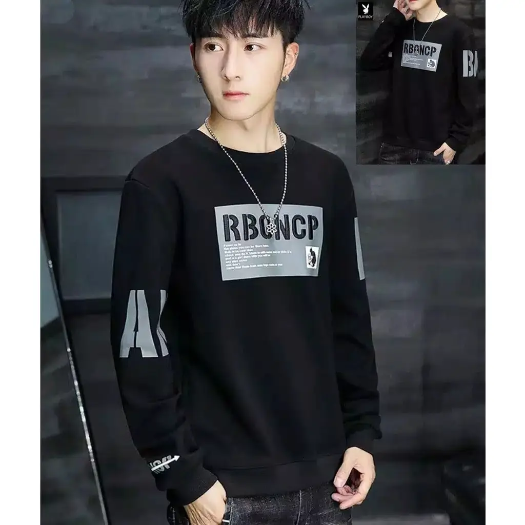 Baju Kaos Lengan Panjang Pria Dewasa Rboncp Erbon / Kaos Atasan Distro Pria / Baju Distro Pria / Kaos Trendy Cowok Produk Lokal Indonesia Sweatshirt Santai Nyaman