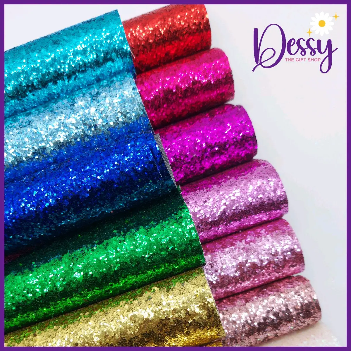 Chunky Glittered Canvas Faux Leather - 8.5x11" - Dessy The Gift Shop