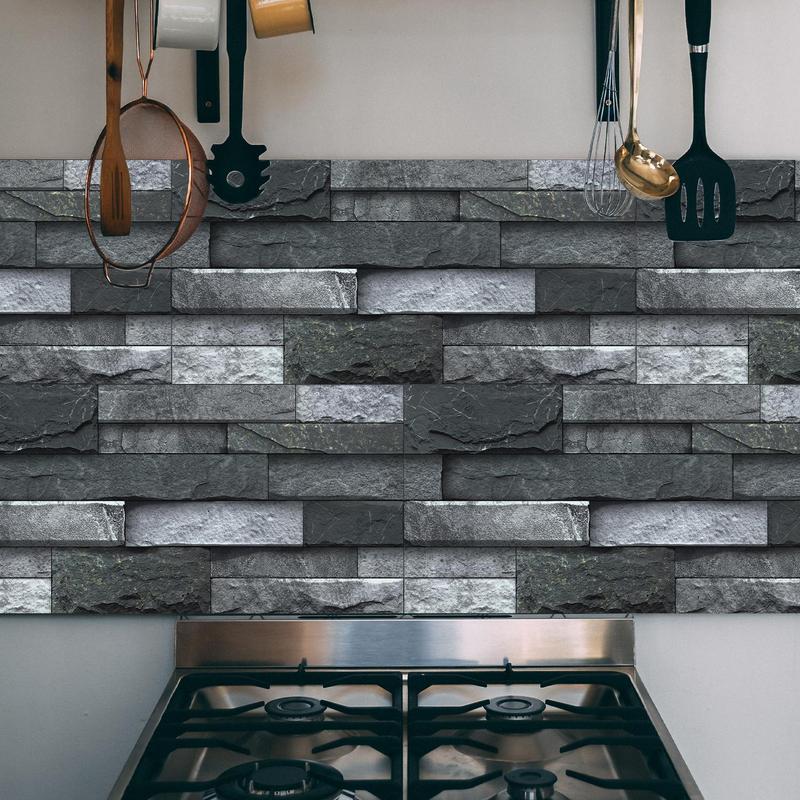 3D Brick Pattern Wallpaper Sticker, 24pcs/set Creative Modern Removable Tile Wall Sticker, Self Adhesive DIY Waterproof Wall Sticker Room Decor, Living Room, Home 5