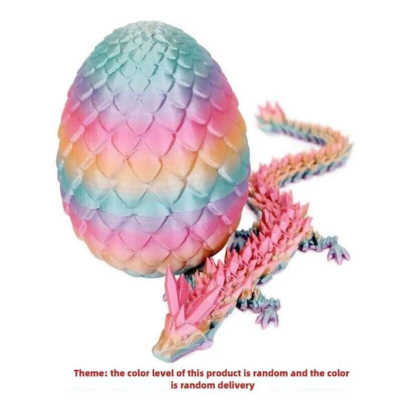 Product Introduction of 1/2PCS 3D Printed Egg with Full Dragon Modle Movable Rotatable Articulated Desktop Ornament Kid Toy 11
