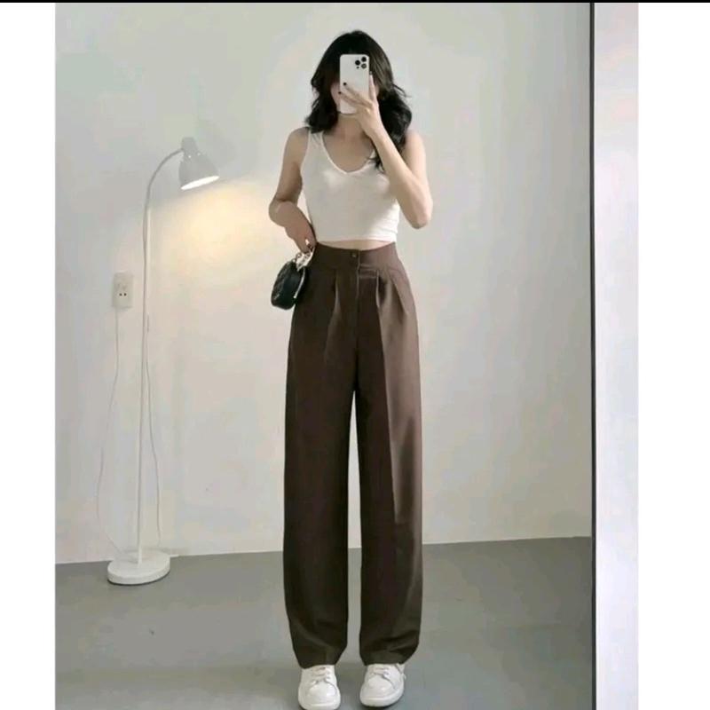 COMBO 2 Quần ống suông nữ nhiều màu tôn dáng tuyết mưa cao cấp 5
