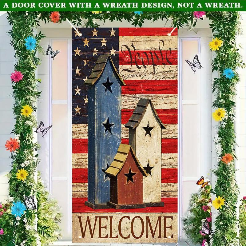 Product Introduction of Rustic Americana Welcome Door Cover, 35.4x70.8 Inch Welcome Door Curtain, Event Photos, Atmosphere Enhancement, and Door Decor 6