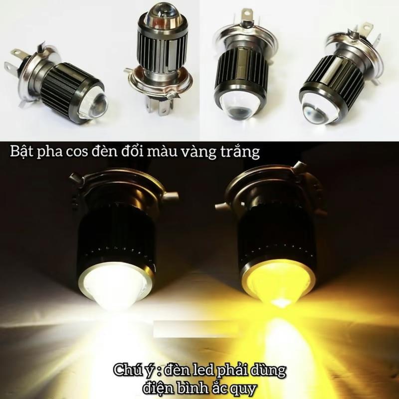 Đèn Pha Led Gắn Xe Máy H4 Bi Cầu Mini Wave Sirius Exciter Winner Vision Ab Phụ Kiện Phụ Tùng