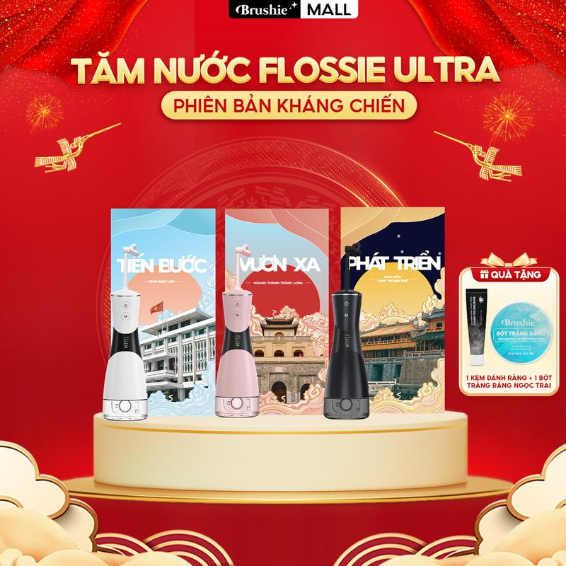 [OFFICIAL] FLOSSIE ULTRA - Máy tăm nước 2 chiều phiên bản mới - 6 Cải tiến vượt trội - Tối đa hóa trải nghiệm làm sạch răng miệng - Tặng Bột trắng răng + Kem đánh răng