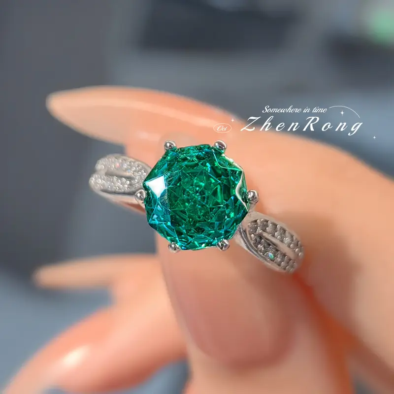 Mặt Dây Chuyền Vòng Cổ Roseparaiaban, Hình Bát Giác, Kim Cương Carbon Cao Và Tanzanite, Bông Tai Đinh tán, Vòng Hoa Hồng Nhẫn Hoa Tai 5