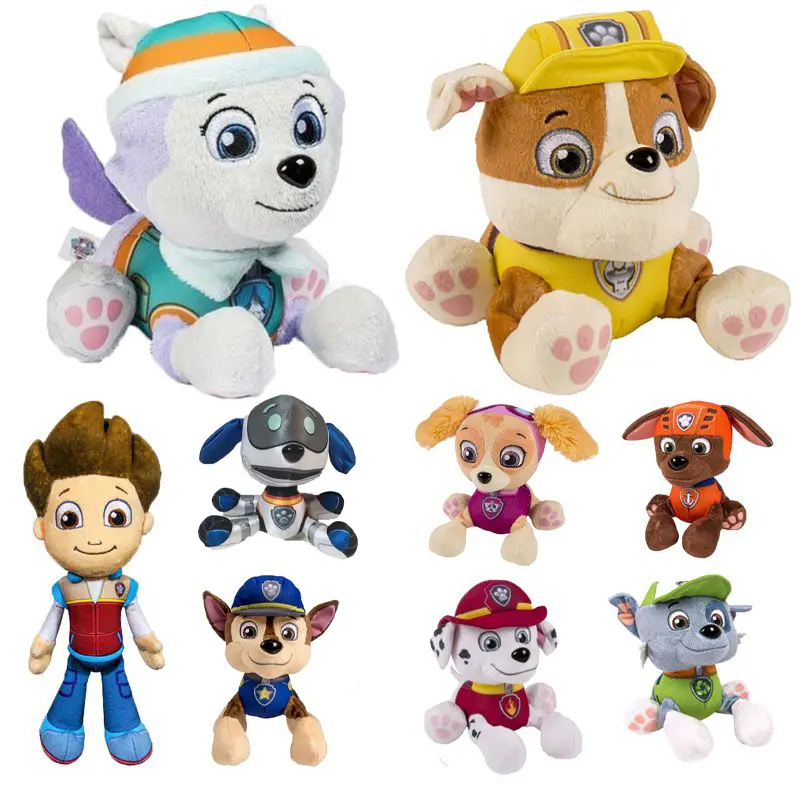 Comfortable And Huggable Paw Patrol Plush Toy Set Ryder Marshall Rubble Chase Rocky Zuma Skye