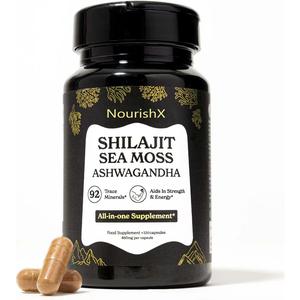 Shiljait All in One Capsule with Seamoss Capsules & Ashwagandha| Helps in Muscle Building & Recovery| 120 Capsules| 3rd Party Lab Tested primrose moss sea gel