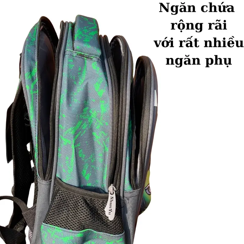 Balo chống gù Shunyu kèm hộp bút hoạ tiết 3D cao cấp cho bé trai lớp 1-3 cân nặng 15kg đến 28kg 5