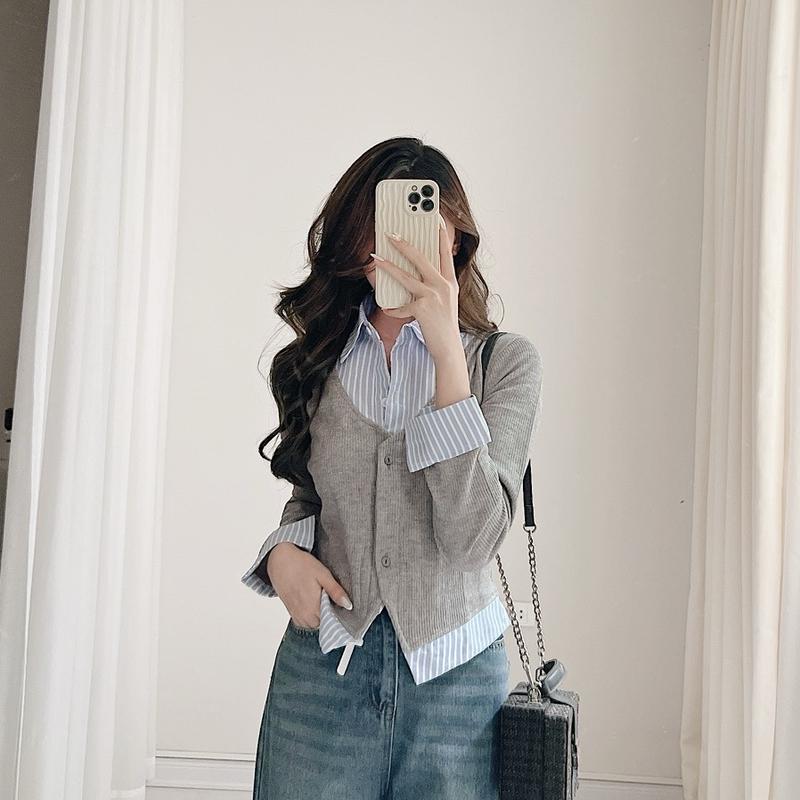 Áo sơ mi kiểu mix CDG liền Samhyewear cho Nữ - Women