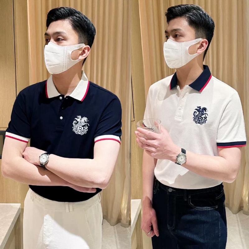 AN36 - Áo Polo Cottong Nam Yomo 2501 trắng/xanh than